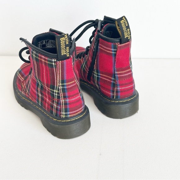 Dr. Martens Boots YOUTH 1460 Tartan  Red Plaid Kids Size 12 US - Picture 4 of 13